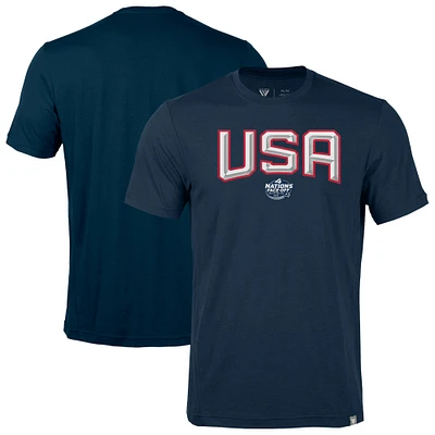 Men's Levelwear Navy USA 2025 4 Nations Face-Off Thrive Tri-Blend T-Shirt