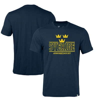 Men's Levelwear Navy Sweden 2025 4 Nations Face-Off Thrive T-Shirt