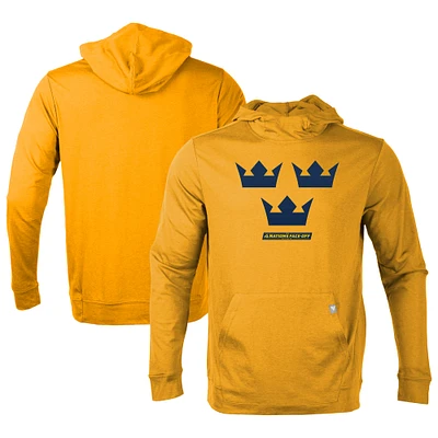 Men's Levelwear Gold Sweden 2025 4 Nations Face-Off Thrive Tri-Blend Pullover Hoodie