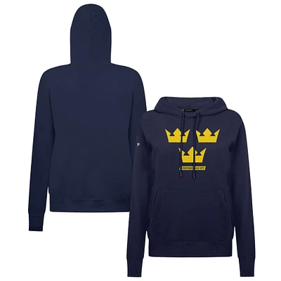 Women's Levelwear Navy Sweden 2025 4 Nations Face-Off Adorn Pullover Hoodie