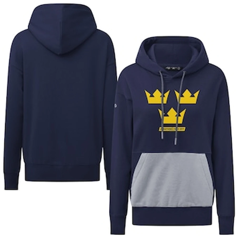Women's Levelwear Navy Sweden 2025 4 Nations Face-Off Bonfire Pullover Hoodie