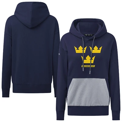 Women's Levelwear Navy Sweden 2025 4 Nations Face-Off Bonfire Pullover Hoodie