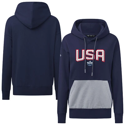 Women's Levelwear Navy USA 2025 4 Nations Face-Off Bonfire Pullover Hoodie