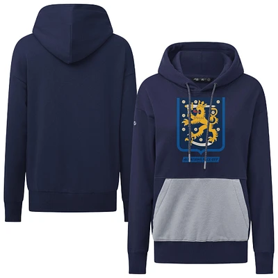 Women's Levelwear Navy Finland 2025 4 Nations Face-Off Bonfire Pullover Hoodie