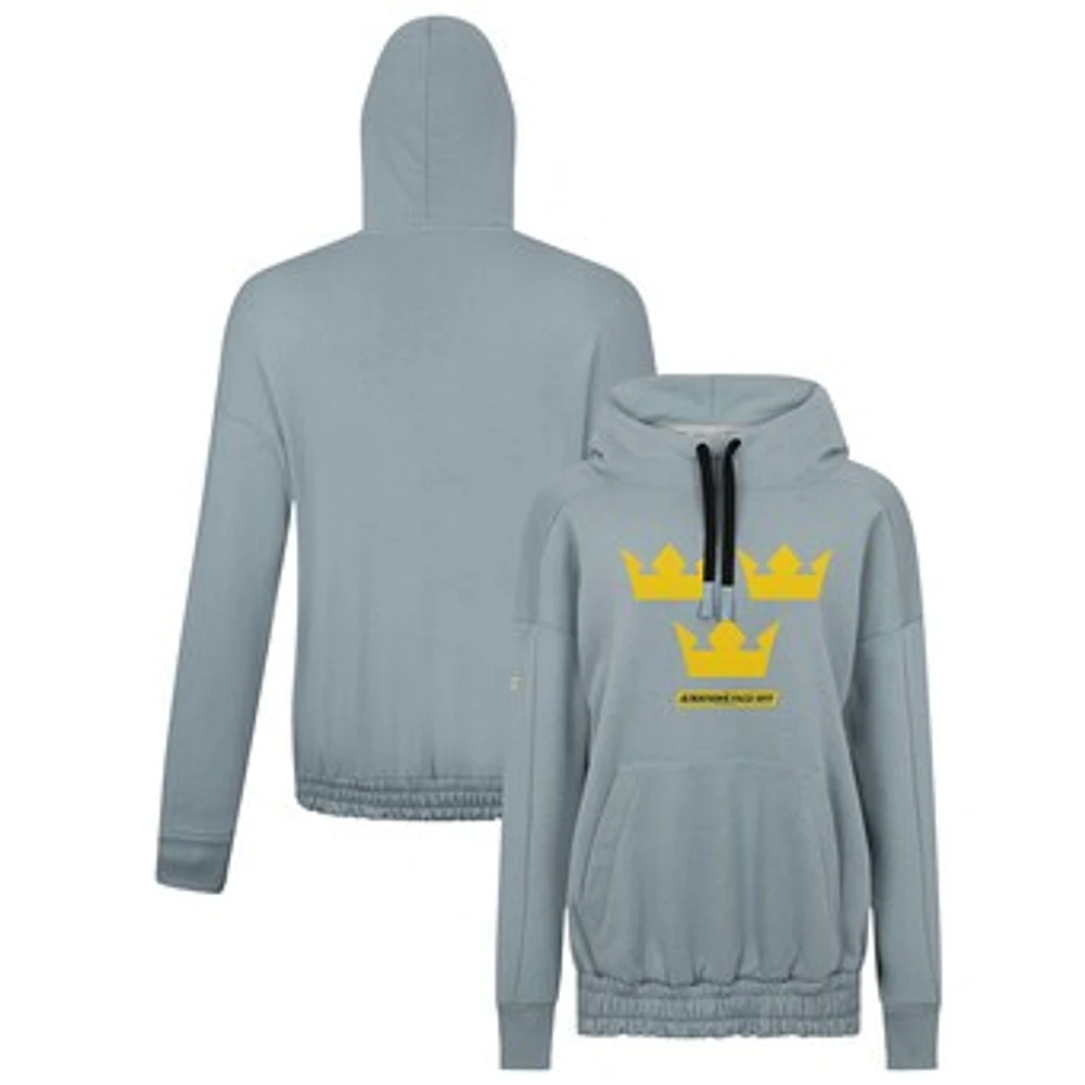 Women's Levelwear Gray Sweden 2025 4 Nations Face-Off Waterfall Pullover Hoodie