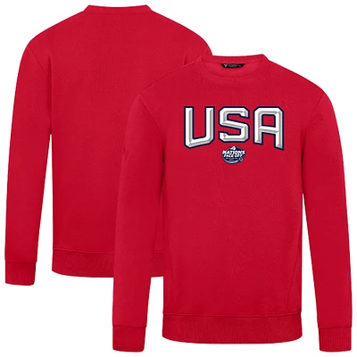 Men's Levelwear Red USA 2025 4 Nations Face-Off Zane Pullover Sweatshirt