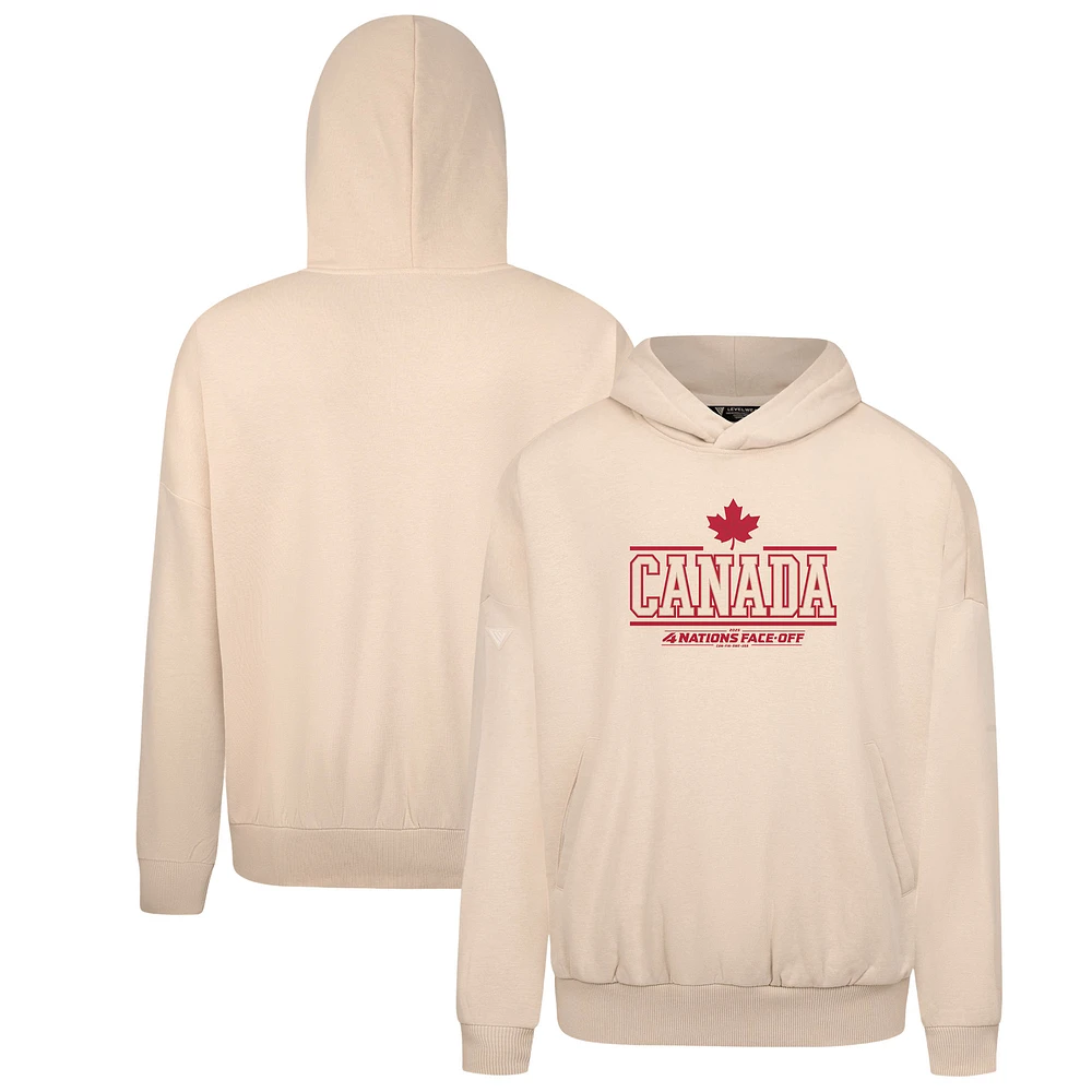 Men's Levelwear Khaki Canada 2025 4 Nations Face-Off Contact Pullover Hoodie