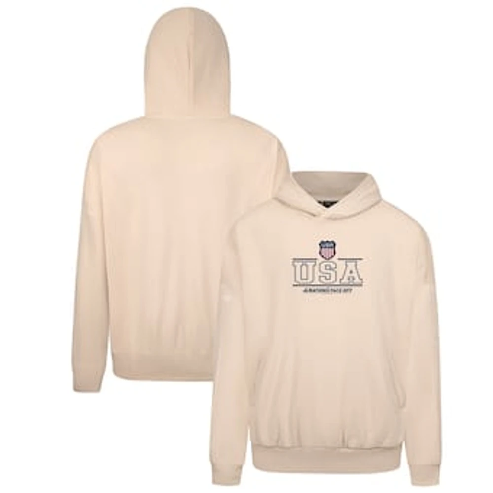 Men's Levelwear Khaki USA 2025 4 Nations Face-Off Contact Pullover Hoodie