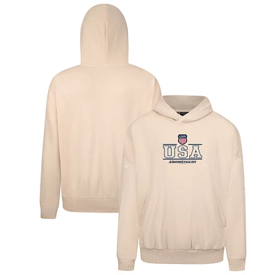 Men's Levelwear Khaki USA 2025 4 Nations Face-Off Contact Pullover Hoodie
