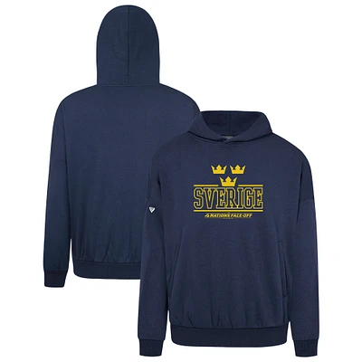 Men's Levelwear Navy Sweden 2025 4 Nations Face-Off Contact Pullover Hoodie