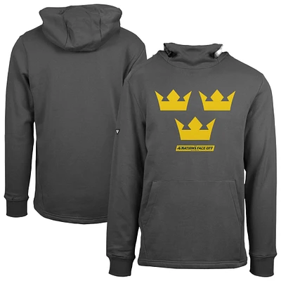 Men's Levelwear Charcoal Sweden 2025 4 Nations Face-Off Shift Pullover Hoodie