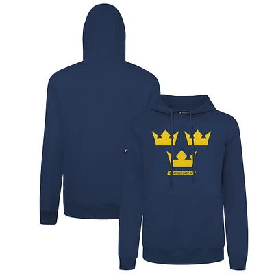 Men's Levelwear Navy Sweden 2025 4 Nations Face-Off Podium Pullover Hoodie