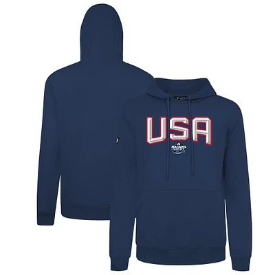 Men's Levelwear Navy USA 2025 4 Nations Face-Off Podium Pullover Hoodie