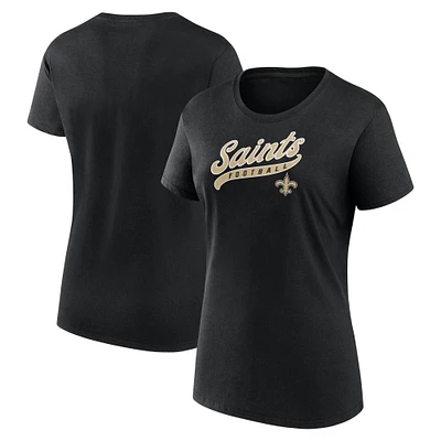 Women's Fanatics Black New Orleans Saints Start to Finish T-Shirt