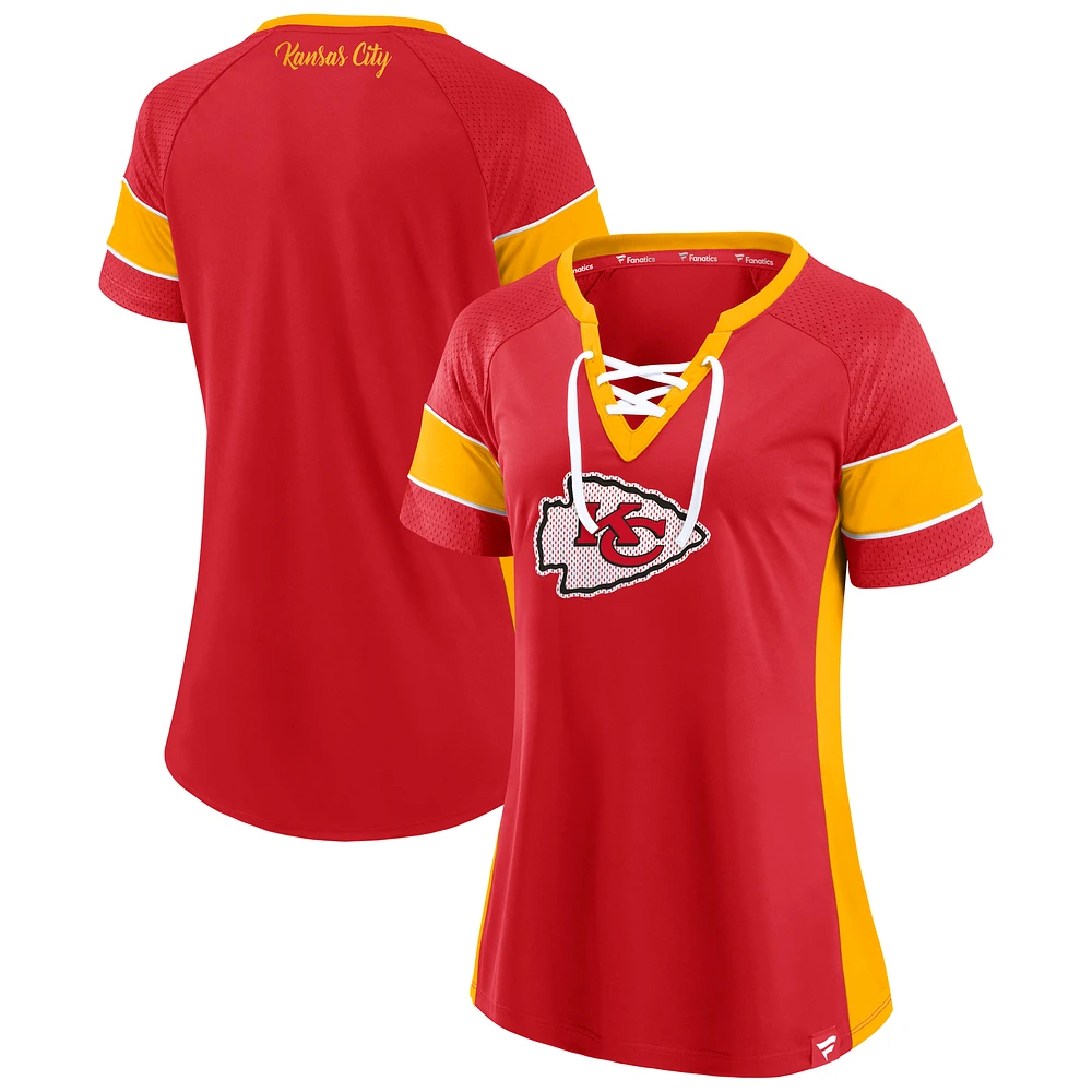 Women's Fanatics Red Kansas City Chiefs Athena Lace-Up Top