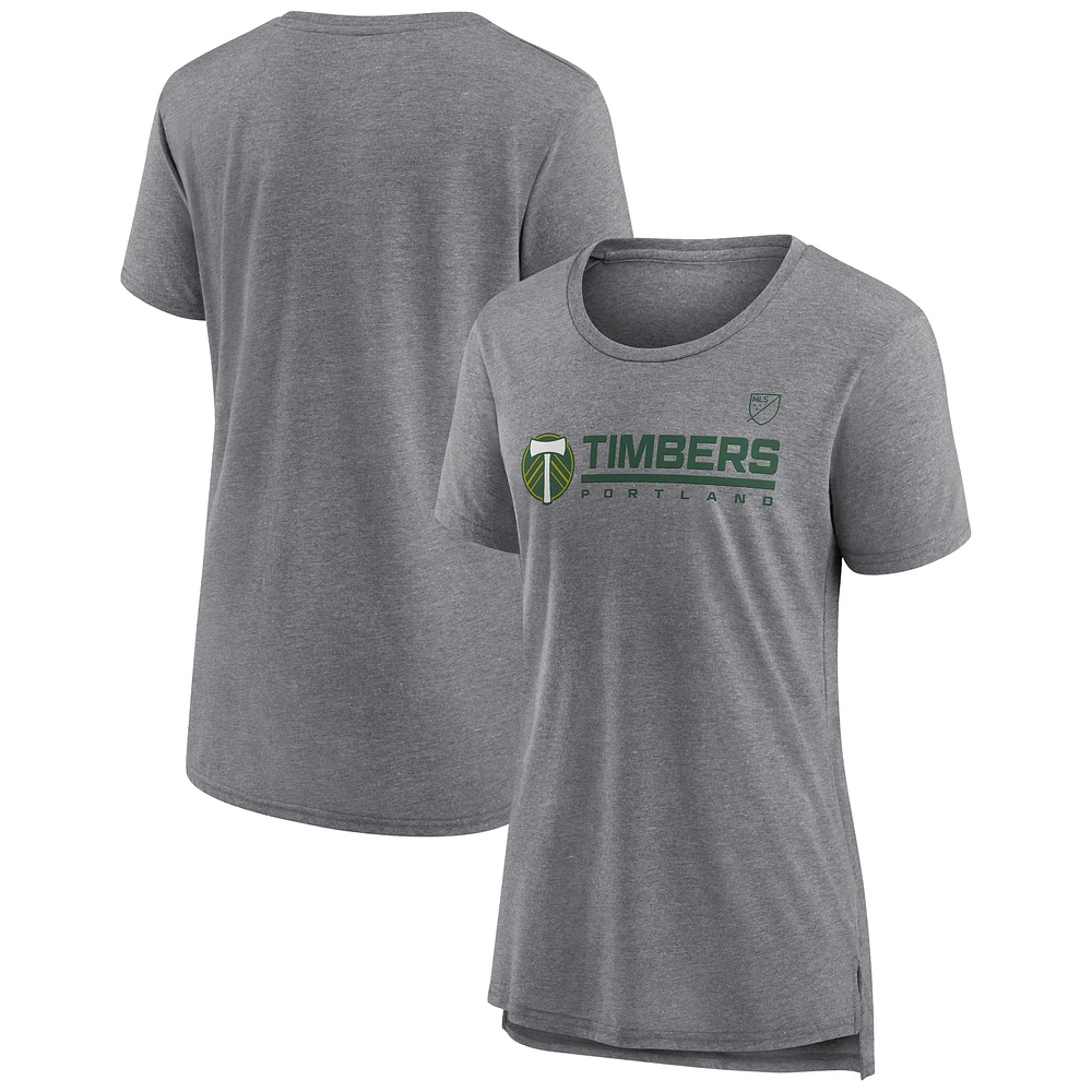 Women's Fanatics Heather Gray Portland Timbers Goalkeeper Tri-Blend T-Shirt