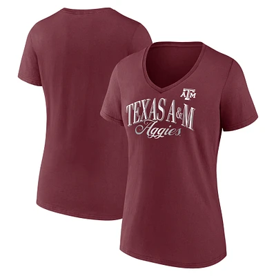 Women's Fanatics Maroon Texas A&M Aggies Fundamentals Script Foil T-Shirt