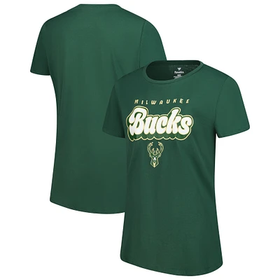Women's Fanatics Hunter Green Milwaukee Bucks Top Baller T-Shirt