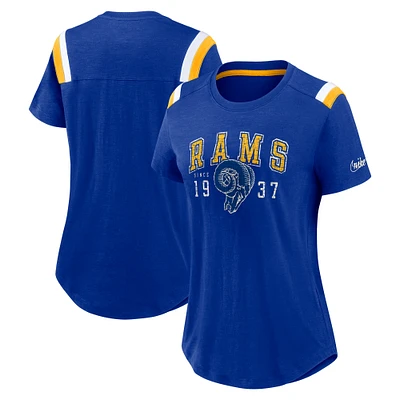 Women's Nike Heather Royal Los Angeles Rams Historic Slub Fashion T-Shirt
