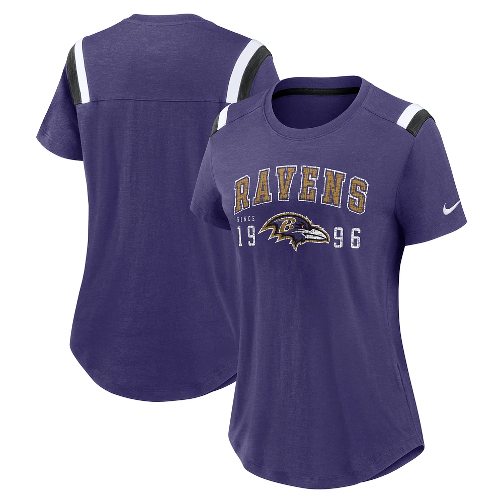 Women's Nike Purple Baltimore Ravens Historic Slub Fashion T-Shirt