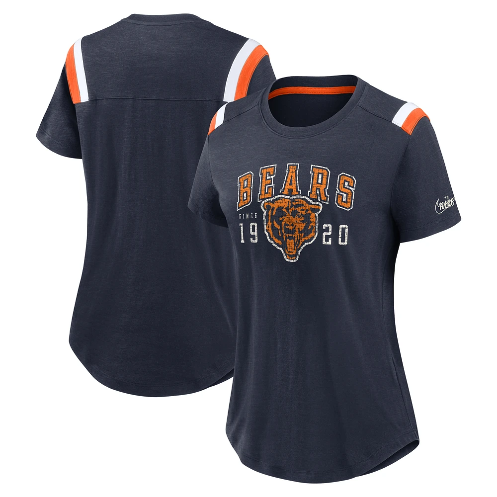 Women's Nike Navy Chicago Bears Historic Slub Fashion T-Shirt