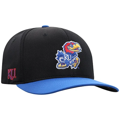 Men's Top of the World Black Kansas Jayhawks Reflex Fitted Hat