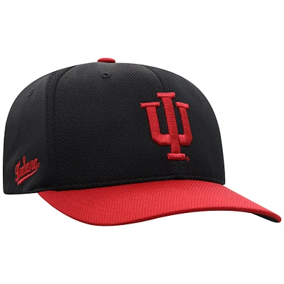 Men's Top of the World Black Indiana Hoosiers Reflex Fitted Hat