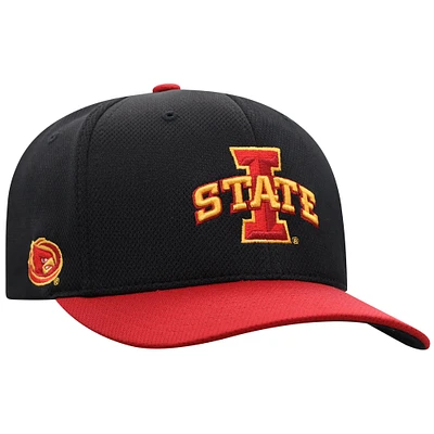 Men's Top of the World Black Iowa State Cyclones Reflex Fitted Hat