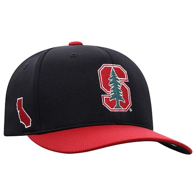 Men's Top of the World Black Stanford Cardinal Reflex Fitted Hat