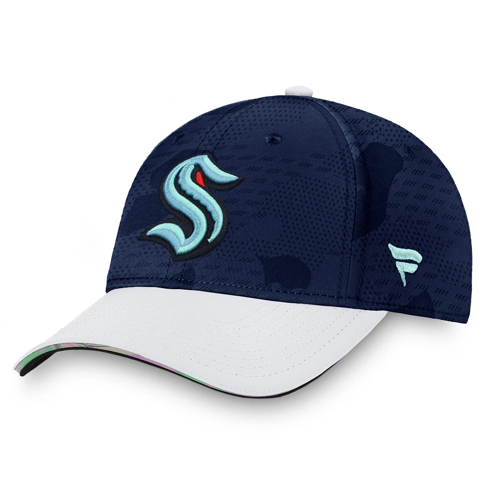 Men's Fanatics Deep Sea Blue/White Seattle Kraken Authentic Pro Locker Room Flex Hat