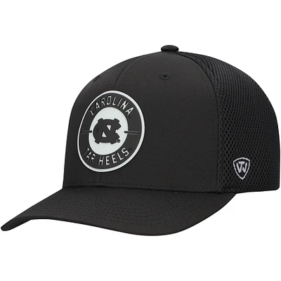 Men's Top of the World Black North Carolina Tar Heels Abbot Patch Stretch Fit Hat