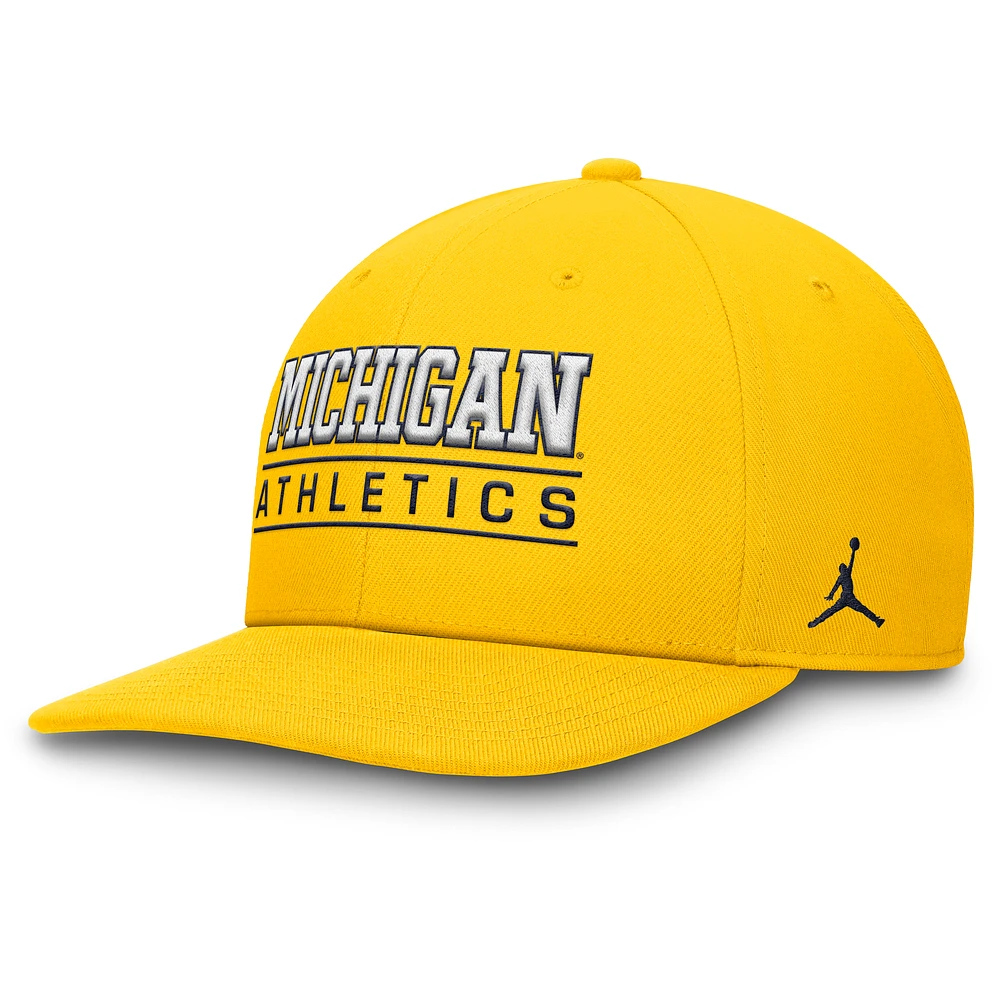 Men's Jordan Brand Maize Michigan Wolverines Athletics Pro Adjustable Hat