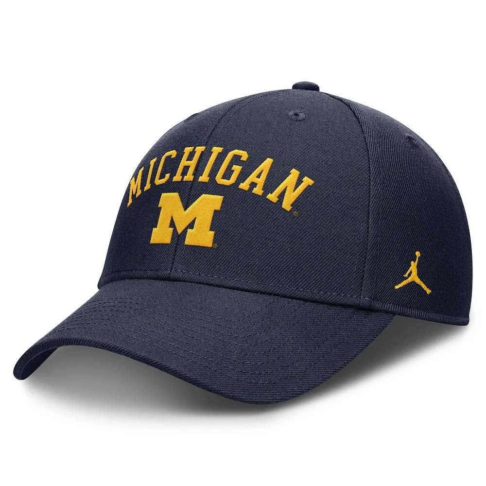 Men's Jordan Brand Navy Michigan Wolverines Rise Adjustable Hat