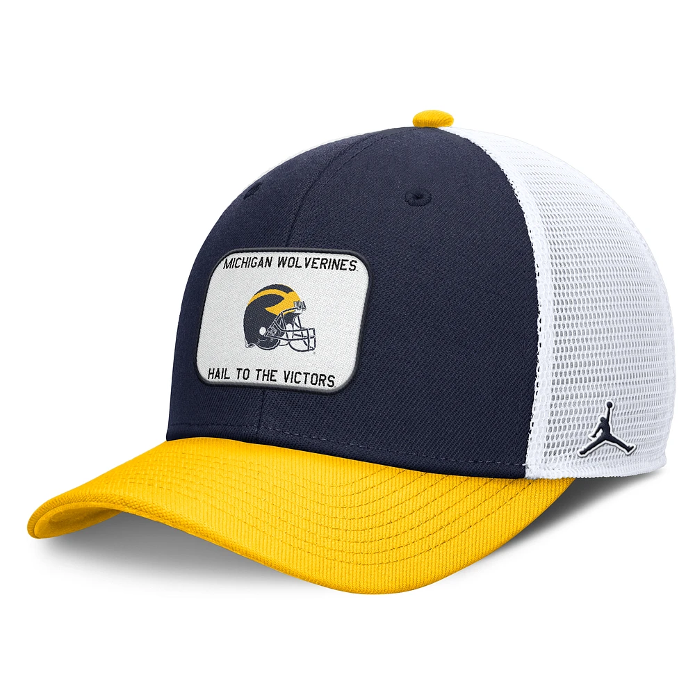 Men's Jordan Brand Navy/Maize Michigan Wolverines Rise Adjustable Trucker Hat