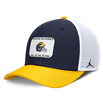 Men's Jordan Brand Navy/Maize Michigan Wolverines Rise Adjustable Trucker Hat
