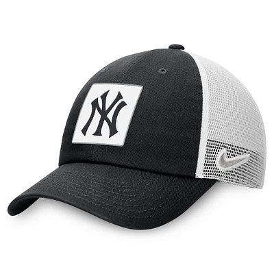 Men's Nike Black New York Yankees Rise Adjustable Trucker Hat