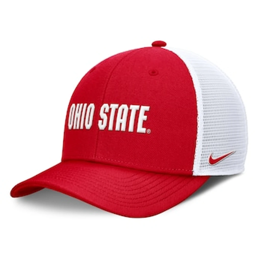 Men's Nike Scarlet Ohio State Buckeyes Rise Performance Adjustable Trucker Hat