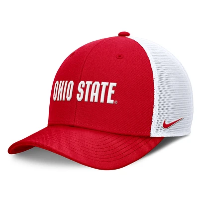 Men's Nike Scarlet Ohio State Buckeyes Rise Performance Adjustable Trucker Hat