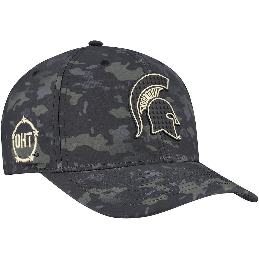 Men's Top of the World Black Michigan State Spartans Operation Hat Trick Adjustable Hat