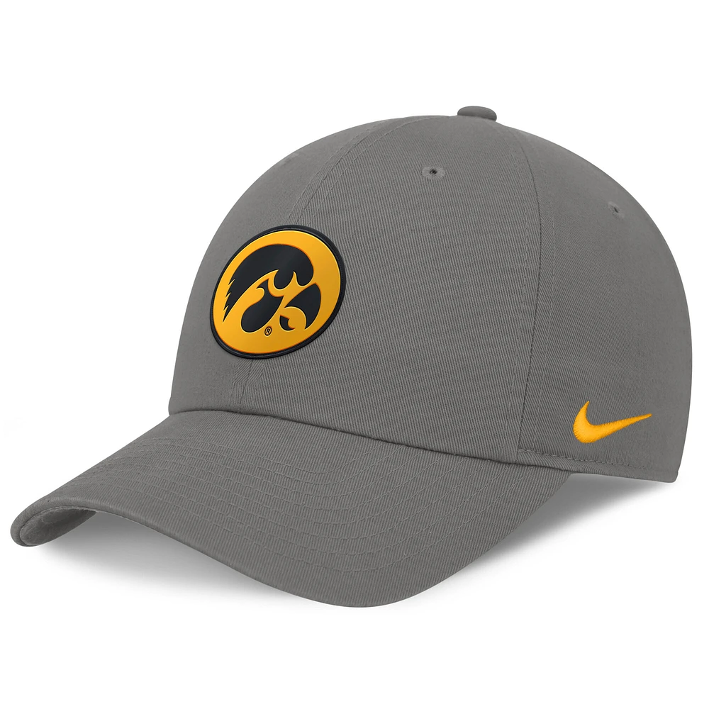 Men's Nike Gray Iowa Hawkeyes Club Adjustable Hat