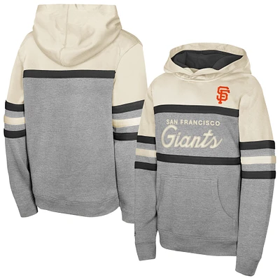 Youth Mitchell & Ness Cream San Francisco Giants Head Coach Pullover Hoodie