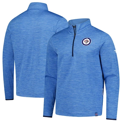 Men's Fanatics Blue Winnipeg Jets Authentic Pro Anniversary Quarter-Zip Pullover