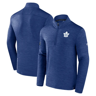 Men's Fanatics Heather Blue Toronto Maple Leafs Authentic Pro Lightweight Quarter-Zip Pullover
