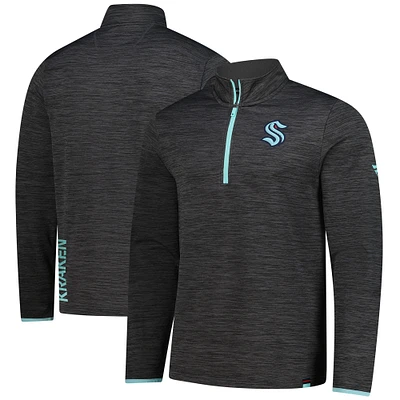 Men's Fanatics Heather Charcoal Seattle Kraken Authentic Pro Lightweight Quarter-Zip Pullover