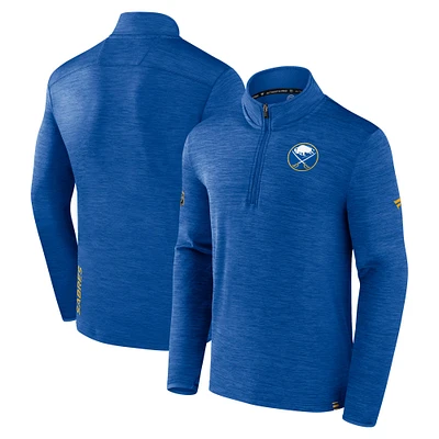 Men's Fanatics Heather Royal Buffalo Sabres Authentic Pro Lightweight Quarter-Zip Pullover