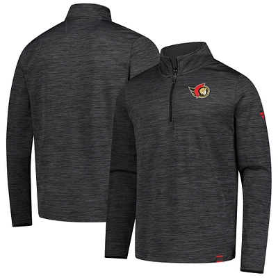 Men's Fanatics Heather Charcoal Ottawa Senators Authentic Pro Lightweight Quarter-Zip Pullover