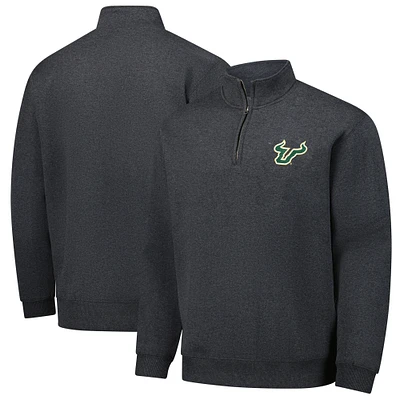 Men's Heather Charcoal South Florida Bulls Fleece Quarter-Zip Pullover