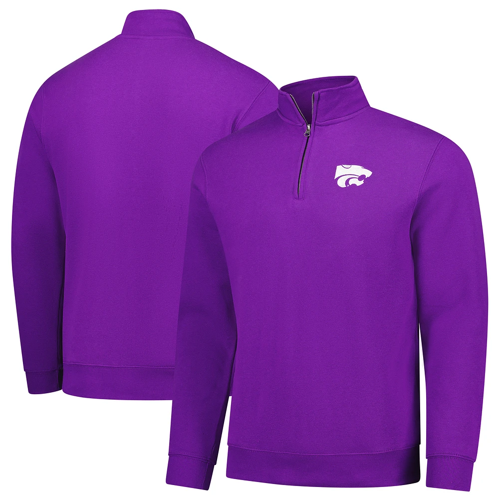 Men's Purple Kansas State Wildcats Premium Fleece Quarter-Zip Pullover