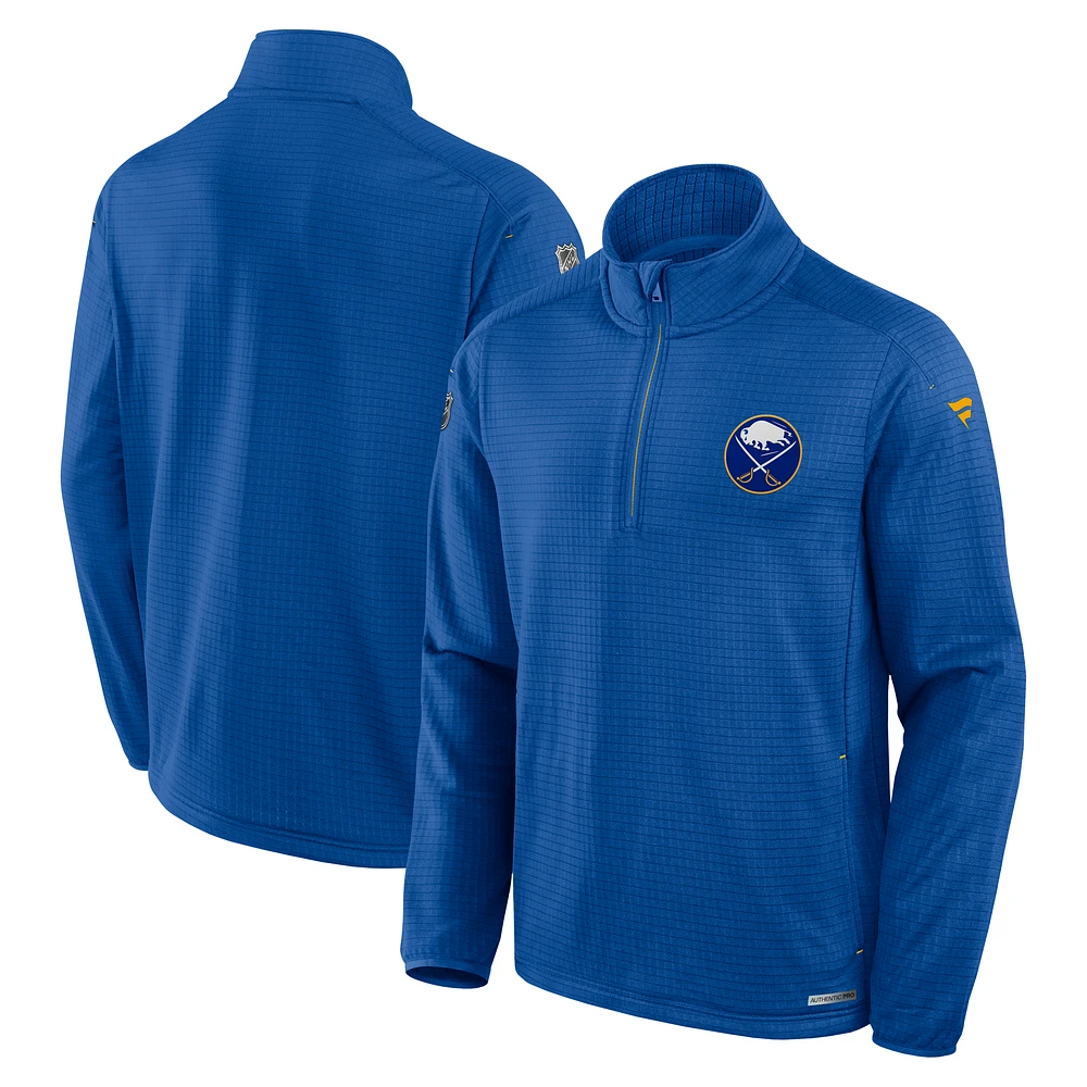 Men's Fanatics Royal Buffalo Sabres Authentic Pro Rink Quarter-Zip Top