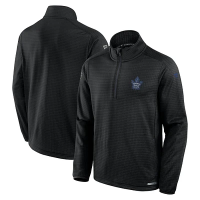 Men's Fanatics Black Toronto Maple Leafs Authentic Pro Alternate Fleece Quarter-Zip Pullover